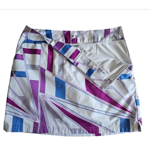 Adidas ClimaCool Golf Tennis Activewear Geo Patterned Woven Skort 10.5" Sz 8 - Picture 4 of 16